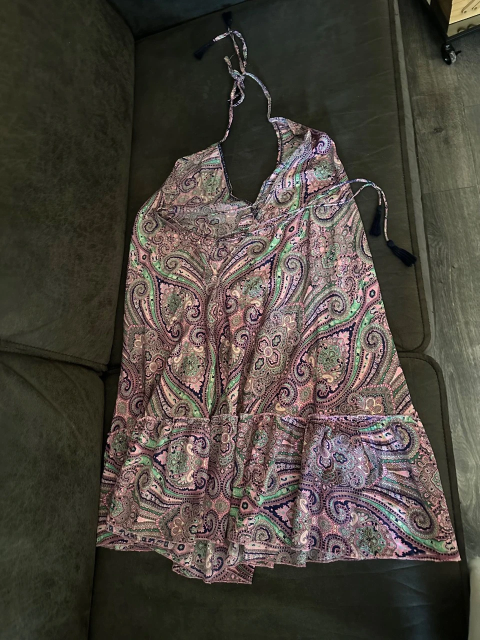 Rugvrije jurk met cashmere patroon – photo 3
